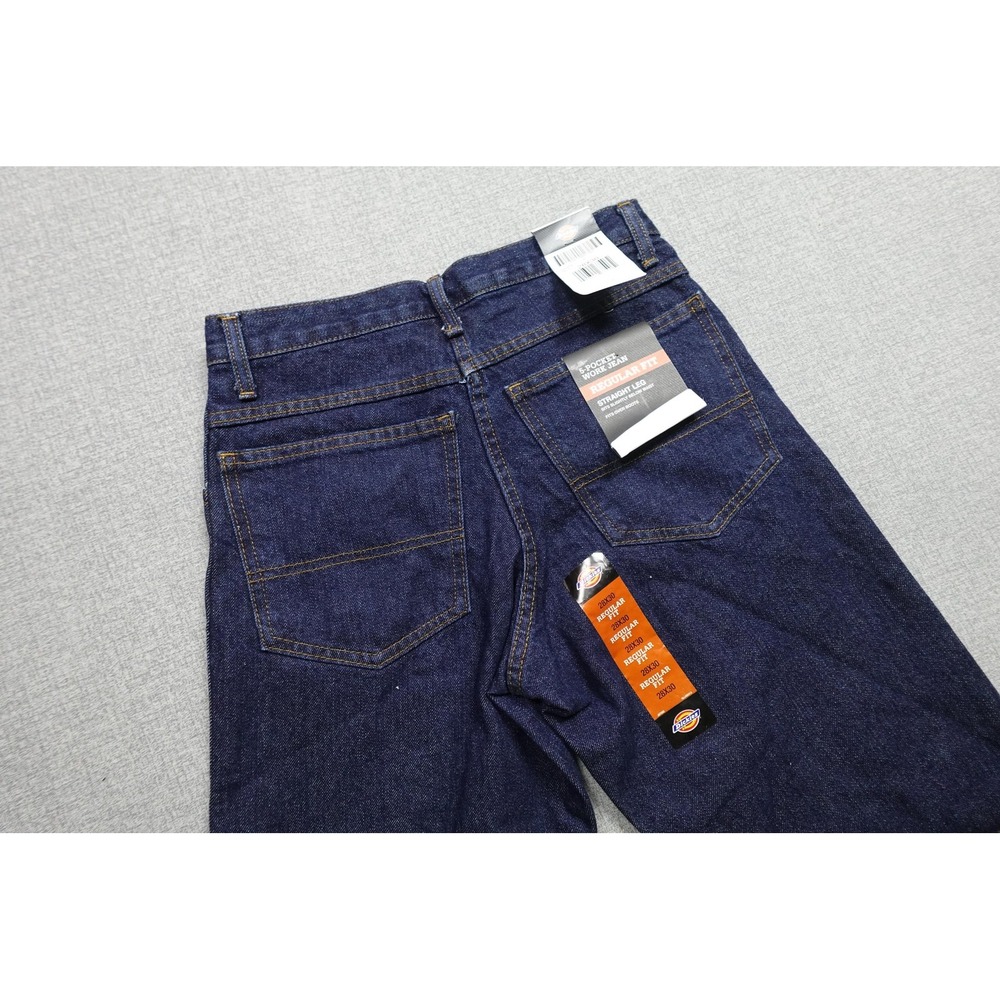 Dickies Jeans Mens 28x30 Blue Dark Wash 5-Pocket Work Straight Leg Denim Pants